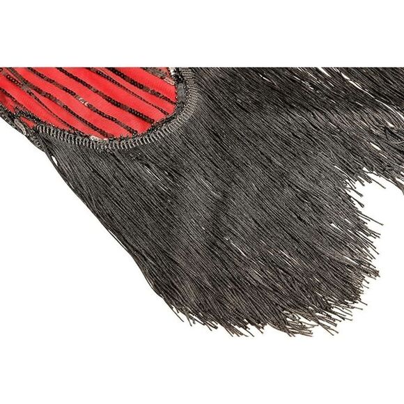 ❤️✨ Flapper Great Gatsby 1920s Retro Tassel Fringe Sequin Midi Red Dress M NEW - Picture 4 of 13